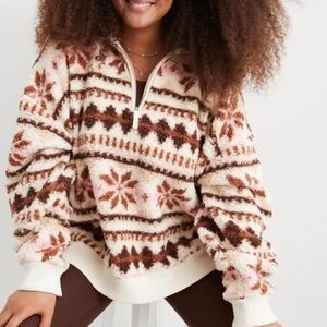 Aerie Fleece Holiday Patterned Women's Sweater